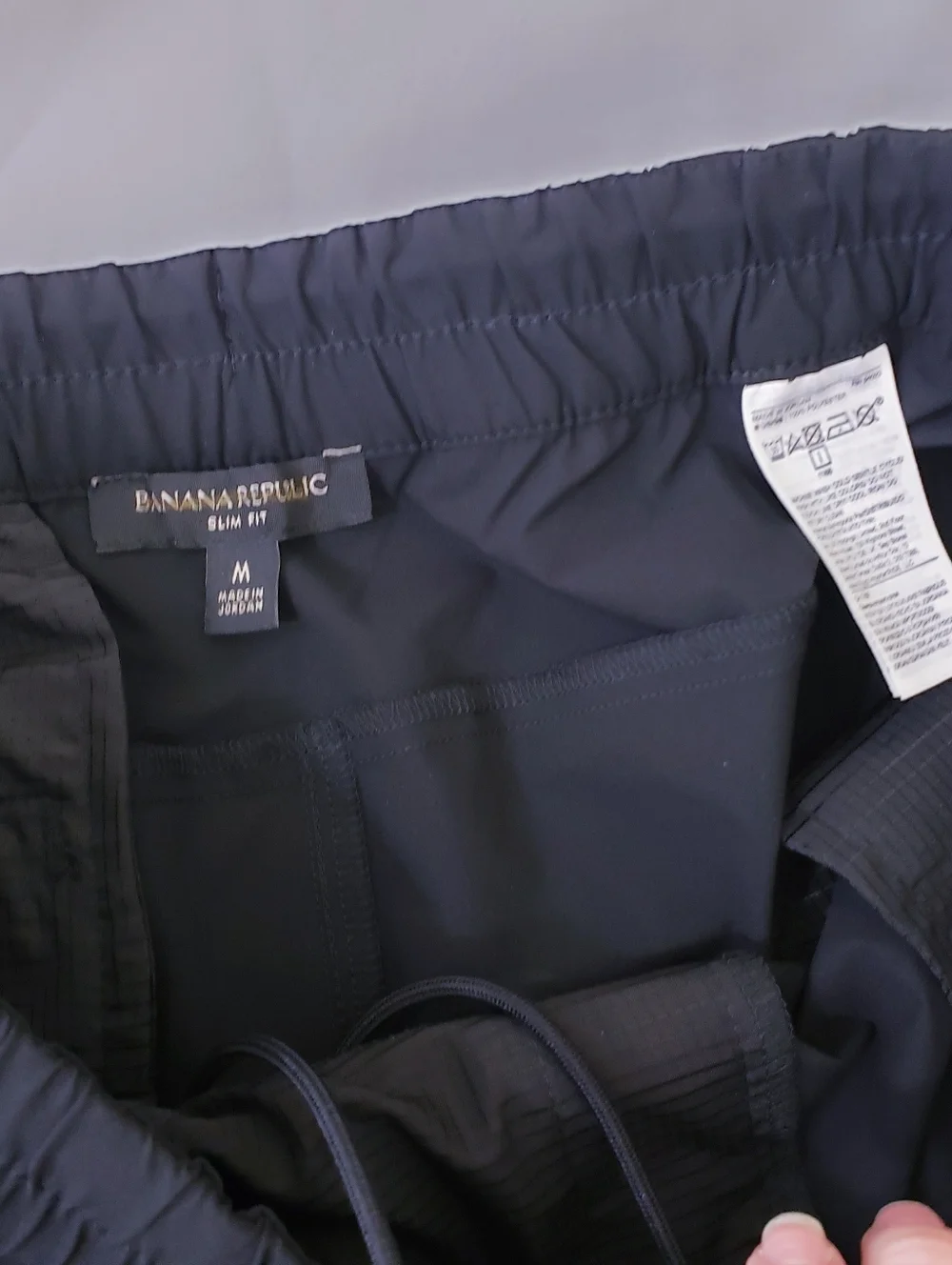 Banana Republic Mens Stretch Tech Jogger Slim Fit Black Size Medium